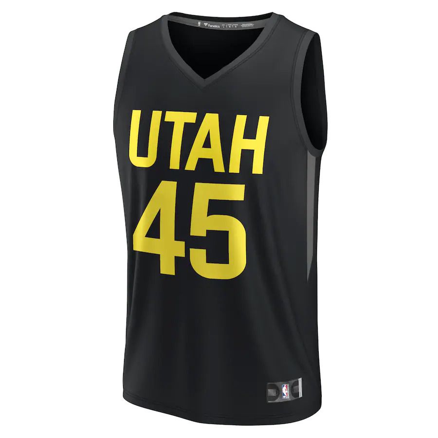 Men Utah Jazz #45 Donovan Mitchell Fanatics Branded Black Statement Edition 2022-23 Fast Break Replica Player NBA Jersey->customized nba jersey->Custom Jersey